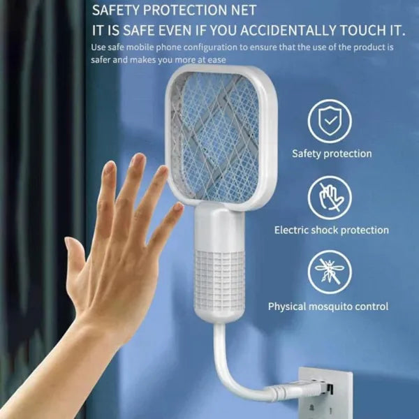 Mini USB Electric Mosquito Racket, Rechargeable Summer Fly Swatters Trap, Mosquito Swatter UV Light Sharp Sparking Racket